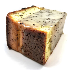 Slice of Poppy Seed Cake with Glaze