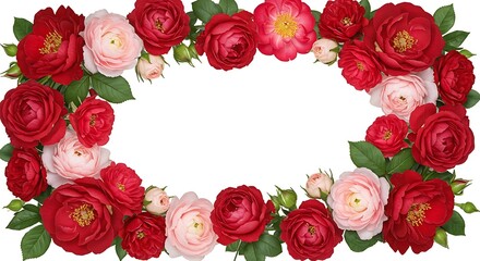 Rose Oval Frame: A beautiful oval frame of vibrant roses creating a picturesque display of colors and fragrance, perfect for expressing love and affection. 