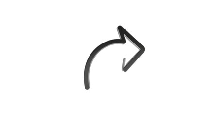 3D Arrow Sign - Directional Pointer, Modern Design, Business Symbol, Isolated on White Background