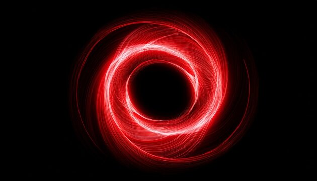 pulsating red circular energy wave on black background