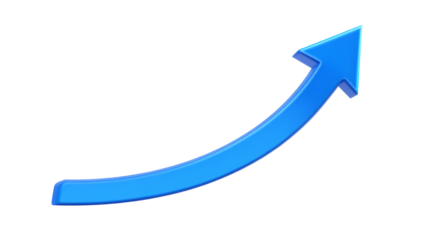 A blue arrow pointing upwards on a black background, indicating growth, progress, and success.
