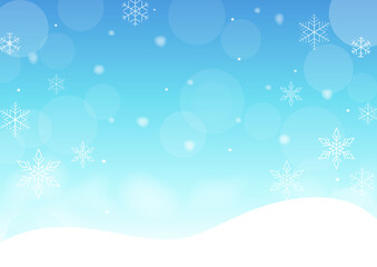 雪の結晶が舞う冬の背景