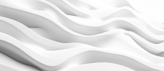 Obraz premium Serene White Waves: Abstract 3D Rendering with Smooth, Undulating Forms and Subtle Shadows