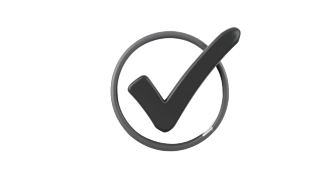 Check Mark Icon Approved, Agreed, or Complete Symbol on White Background