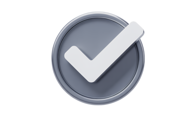 Check Mark Icon Symbol on Circle Isolated on a White Background