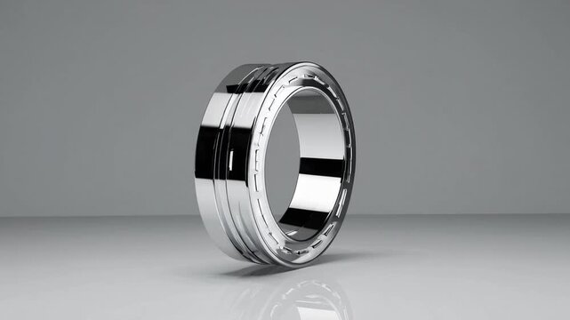 three-dimensional rendering of circular road or ring over plain white background