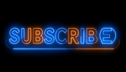 Neon Subscribe Button Sign.