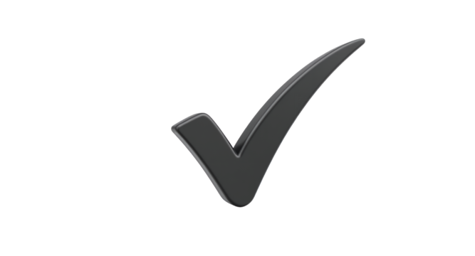 Check Mark on Black Background