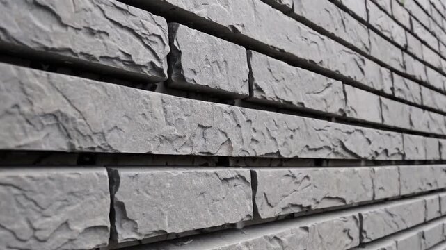 Exterior Wall Cladding and Paneling System Constructed from Striped Stacked Slabs of Natural Gray Stone