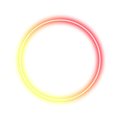 Neon circle glowing in a yellow and red gradient