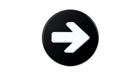 Directional Arrow Icon on Black Circle