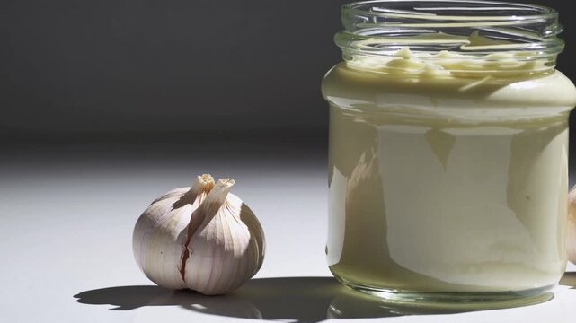 Discovering the flavors of homemade garlic sauce in a simple kitchen setting