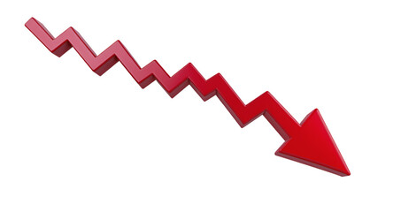 Downward Trend Arrow, Economic Decline, Business Losses Concept