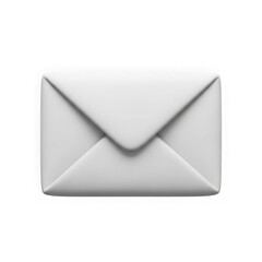 3d icon of a simple white envelope, isolated on a transparent background