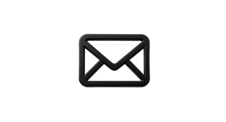 Email Symbol - Black Envelope Icon on White Background