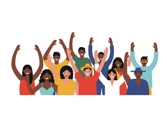 Diverse Group of Happy People Celebrating Together.