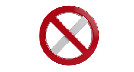 Fototapeta premium Forbidden Symbol 3D Rendered Red Circle with a Diagonal White Line, No Entry Sign