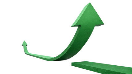 Green Arrow Rising, Business Growth and Success Concept