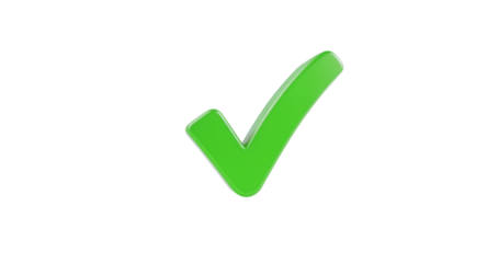 Green Check Mark on a White Background, Approval Concept