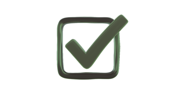 Green Check Mark in Square, Symbol of Approval, Acceptance, and Completion