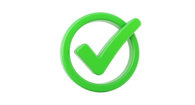 Green Check Mark, Approved Symbol, Success Concept