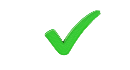 Green Tick Mark Symbol on White Background