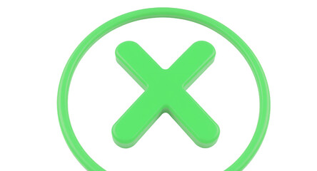 Obraz premium Green X Mark Symbol