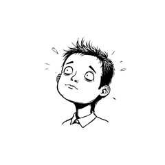 Boy's perplexed expression shows his overwhelming emotions and internal battles with chaotic