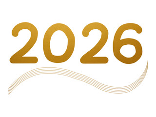 金色の2026・数字デザイン・年賀状素材