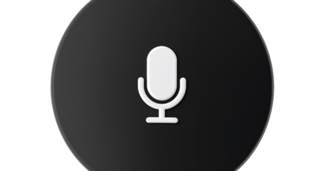 Microphone Icon on Black Circle - Voice Recording and Audio Concept