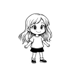 Chibi depiction of a young girl with expressive eyes creates a whimsical charm cute appearance