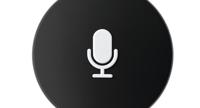 Microphone Icon on Black Circle - Voice Recording and Audio Concept