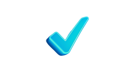 Neon Blue Check Mark on Gradient Background