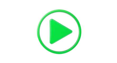 Play Button Icon on White Background