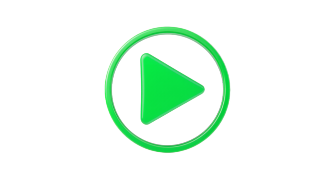 Play Button Icon on White Background - Powered by Adobe