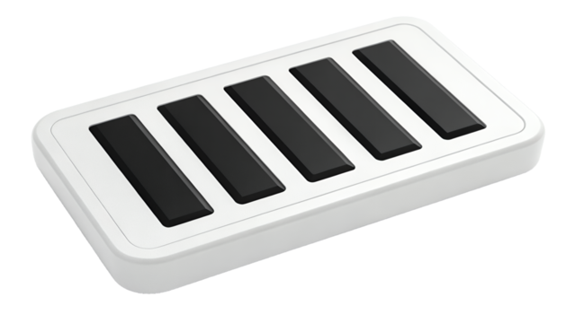 Piano Key Design Modern Black and White Rectangular Shapes Isolated on White Background