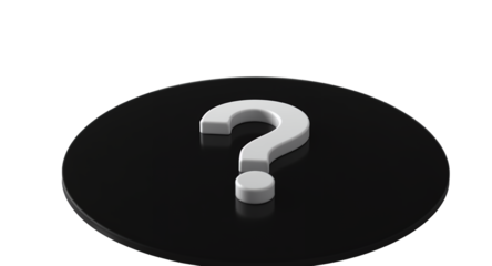 Question Mark on Black Circle