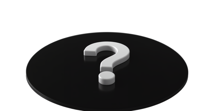 Question Mark on Black Circle