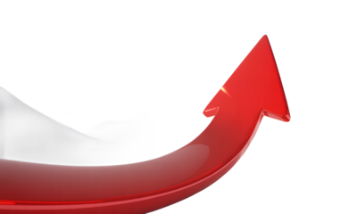 Red Arrow Ascending Business Growth, Success, and Progress Concept