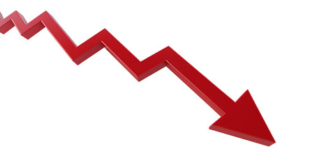 Red Arrow Pointing Down, Financial Decline Concept