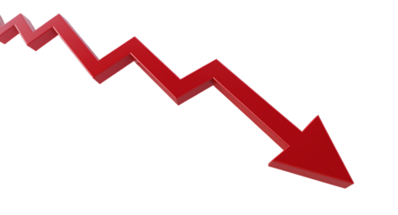 Red Arrow Pointing Down, Financial Decline Concept