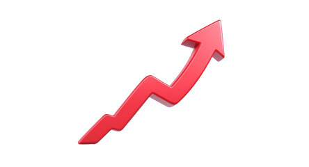 Red Arrow Pointing Up on Black Background Symbol of Growth and Success