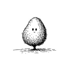 Enchanting whimsical tree with a smiling face drawing evoking childhood memories and fairytale