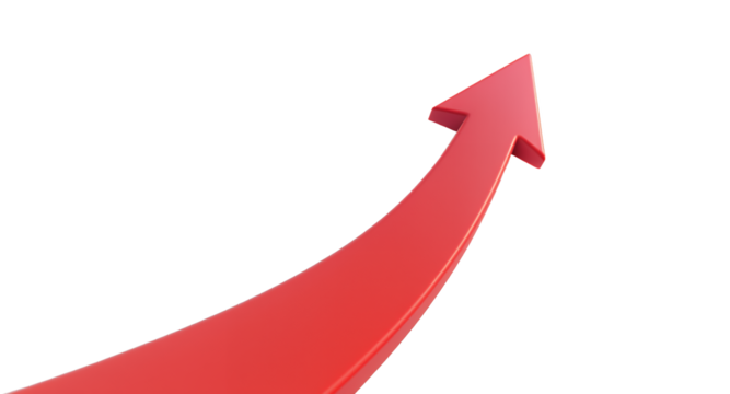 Red Arrow Pointing Upward, Conceptual Success, Business Growth, Progress Symbol