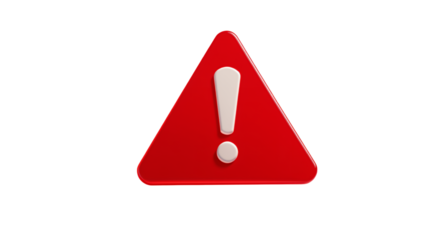Red Warning Sign with Exclamation Point, Danger Alert Concept
