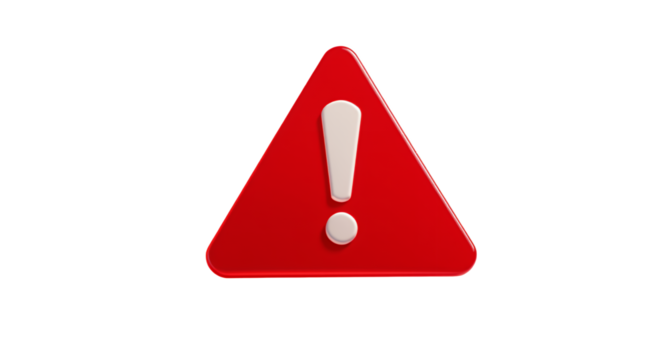 Red Warning Sign with Exclamation Point, Danger Alert Concept