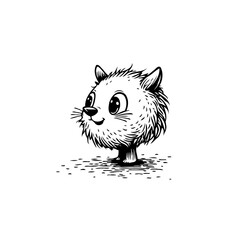 Whimsical creature illustration with charming design features showcasing an endearing artistic