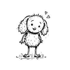 Whimsical creature of affection a charming sketch embodies innocence and heartwarming sweetness