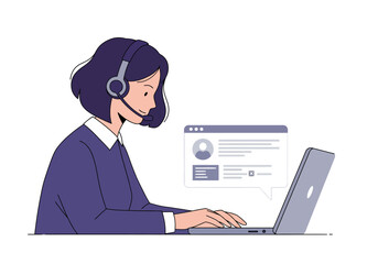 Customer Service Representative Providing Online Support.