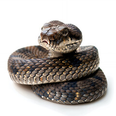 Obraz premium snake reptile animal rattlesnake viper venomous nature wildlife adder dangerous venom rattle poisonous danger poison with png white background isolated